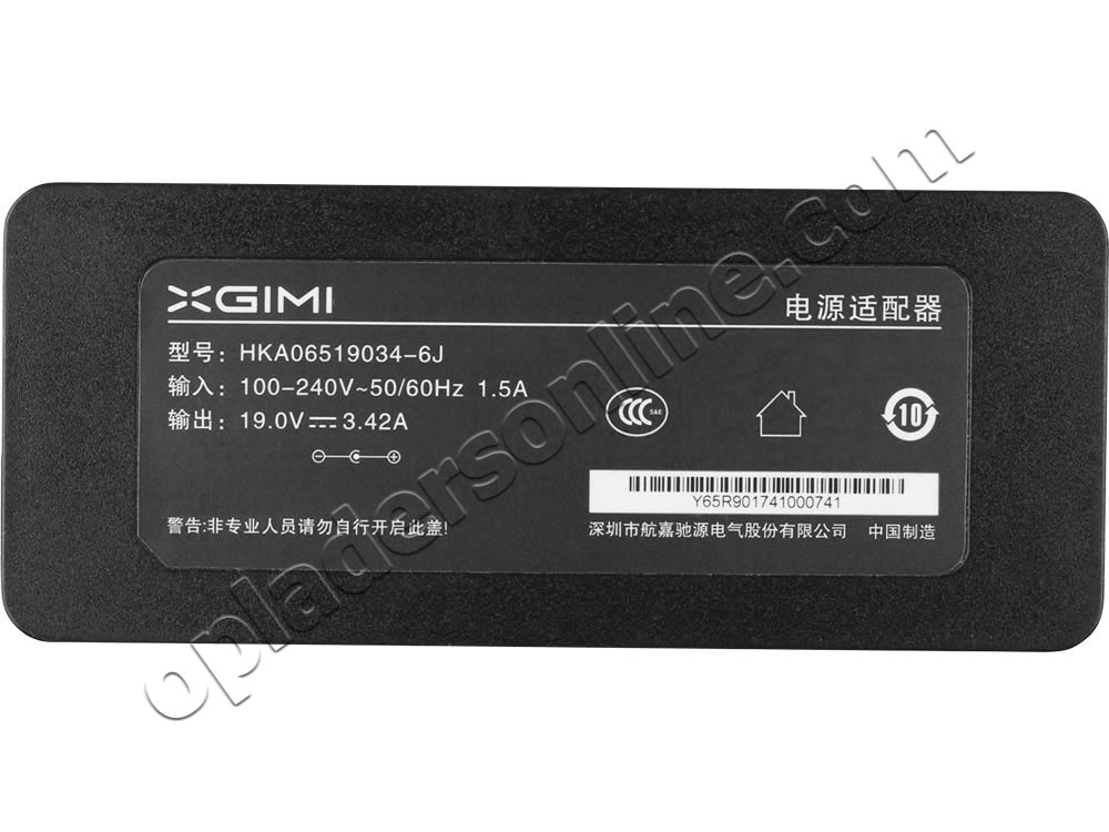 Origineel 65W XGIMI Elfin XL03A DLP Projector Adapter Voeding Oplader + Koord